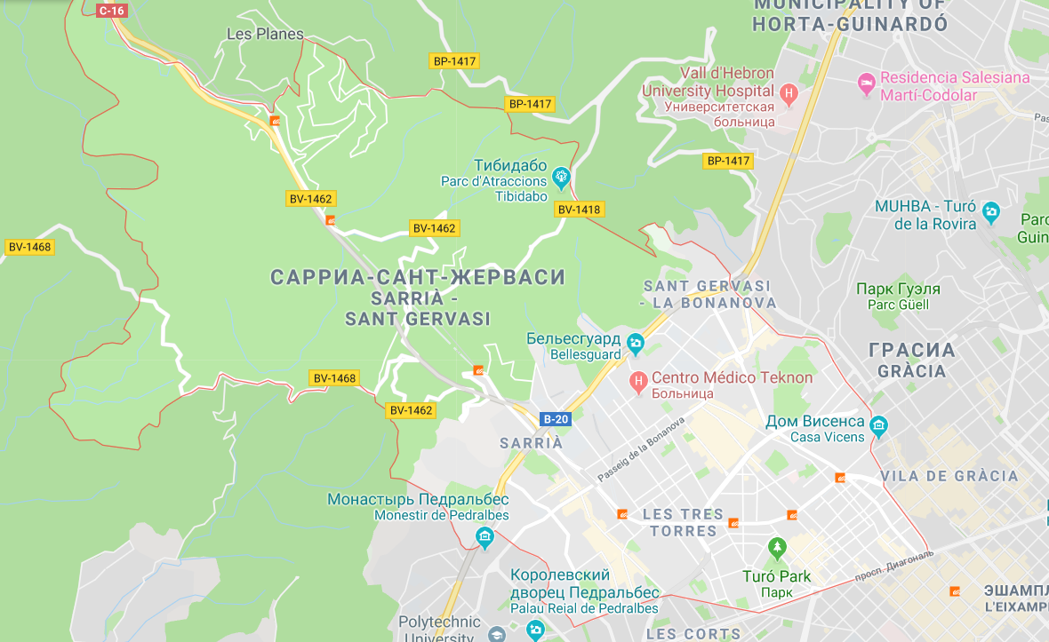 Карта района Саррия-Сент-Жервази Карта района Саррия-Сент-Жервази