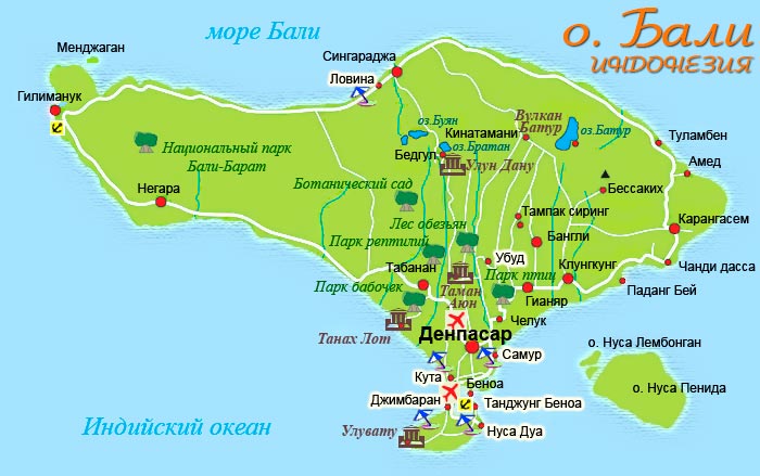 Карта Бали